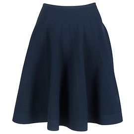 Alaïa Flared A-Line Skirt in Navy Blue Wool Blue Navy blue