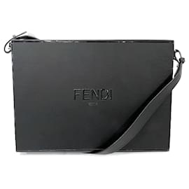 Fendi-Fendi Leather Messenger Bag-Black