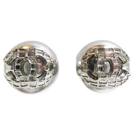 Chanel Silberohrringe Coco Mark Silber Metallisch