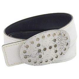 Hermès Cinto de couro reversível Hermes Evelyne preto e branco Preto