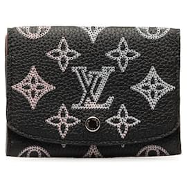 Louis Vuitton-Louis Vuitton Monogram Mahina Leather Card Case-Black