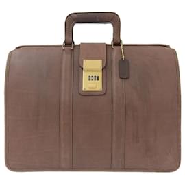 Coach-Coach Leather Briefcase Business Bag Brown-Brown