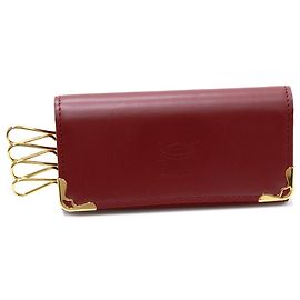 Estuche para llaves de 4 llaves Cartier Must Line Burdeos Castaño