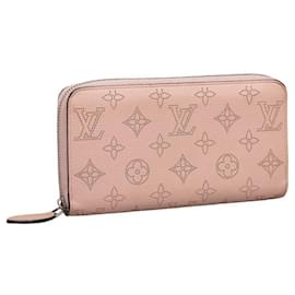 Louis Vuitton-Louis Vuitton Monogram Mahina Zippy Wallet Pink Leather-Pink