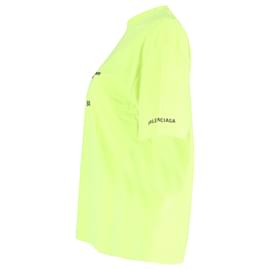 Balenciaga-Camiseta Balenciaga WFP ajuste médio em algodão amarelo neon-Amarelo,Camelo