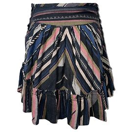 Saia mini listrada Iro em algodão multicolorido Multicor