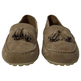 Loro Piana-Loro Piana Dot Sole Walk Mocassin in Brown Suede-Brown,Red