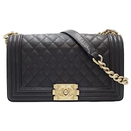 Chanel-Chanel Boy Caviar Shoulder Bag-Black