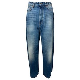 Jeans sbiaditi e strappati Balenciaga in denim di cotone blu Blu Blu chiaro