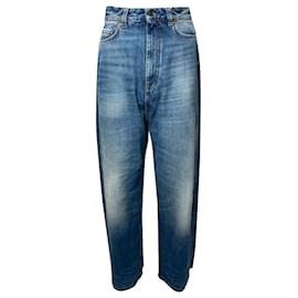 Balenciaga-Jeans desbotados e descoloridos Balenciaga em denim de algodão azul-Azul,Azul claro