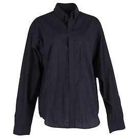 Camicia in flanella a quadri Balenciaga in cotone blu navy Nero