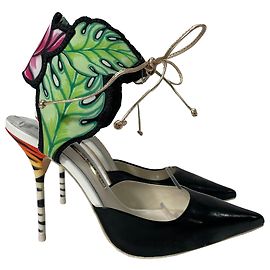 Sophia Webster Rousseau Jungle Ankle Tie Pumps in Multicolor Leather Multiple colors