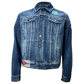 Saint Laurent-Saint Laurent Patch Jacket in Blue Cotton Denim-Blue,Light blue