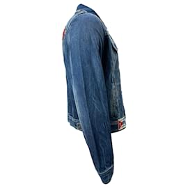 Saint Laurent-Saint Laurent Patch Jacket in Blue Cotton Denim-Blue,Light blue