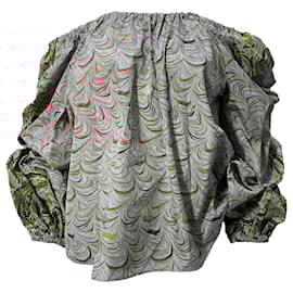 Ulla Johnson-Ulla Johnson Off Shoulder Top in Multicolor Silk-Multiple colors
