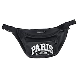 Balenciaga-Balenciaga Cities Paris Explorer Belt Bag in Black Nylon-Black