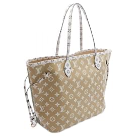Louis Vuitton-Louis Vuitton Neverfull MM Tote Bag PVC Canvas-Brown,Beige