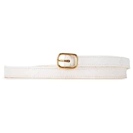 Louis Vuitton-Louis Vuitton Monogram Flower Motif Belt-White