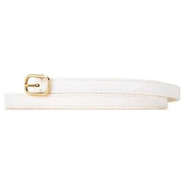 Louis Vuitton-Louis Vuitton Monogram Flower Motif Belt-White