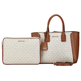 Michael Kors-Michael Kors Monogram 2way Handbag-White