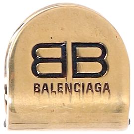 Brinco de clip logo Balenciaga em metal dourado Dourado Metálico