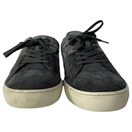 Tod's-Tod's  Allacciato Color-Block Lace-Up Sneakers in Black and Grey Suede-Grey