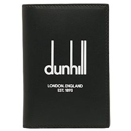 Alfred Dunhill Estuche de tarjetas de cuero Dunhill Leather Legacy Logo Negro