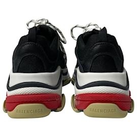 Balenciaga-Balenciaga Triple S Sneakers in Black Polyester-Black