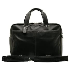 Coach-Coach Leather Trans Atlantic Large Commuter Briefcase-Black
