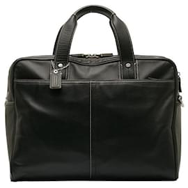 Coach-Coach Leather Trans Atlantic Large Commuter Briefcase-Black