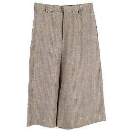 Céline  Celine Plaid High-Rise Culotte Pants in Brown Wool Brown