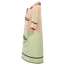Gucci-Gucci Trimmed Fine-Knit Polo Dress In Cream Cotton-White,Cream