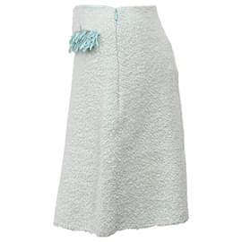 Lanvin-Lanvin Fringed Mini Skirt in Light Blue Cotton-Blue,Light blue