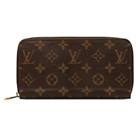 Louis Vuitton-Louis Vuitton Monogram Zippy Wallet Brown PVC Leather-Brown