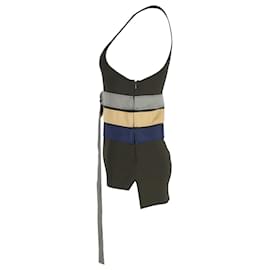 Céline- Celine Knitted Belted Tank Top in Olive Viscose-Green,Olive green