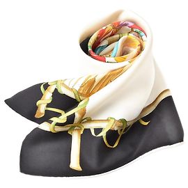 Christian Dior Dior Silk Scarf Flower Pattern Brown/White Brown
