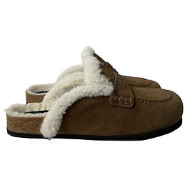 Mules en daim marron JW Anderson en shearling Marron