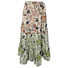 Ulla Johnson-Ulla Johnson Sigrid Midi Skirt in Floral Print Cotton-Other