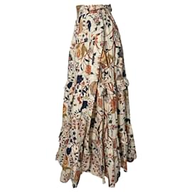 Ulla Johnson-Ulla Johnson Sigrid Midi Skirt in Floral Print Cotton-Other
