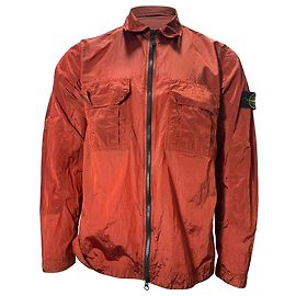 Stone Island Classic Overshirt Jacket in Orange Nylon Orange