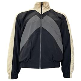 Kenzo-Kenzo Logo Sport Colourblock Track Jacket In Black Polyamide-Black
