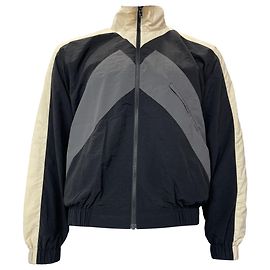 Kenzo Logo Sport Farbblock Trackjacke aus schwarzem Polyamid. Schwarz