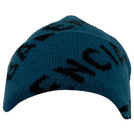Balenciaga All Over Logo Beanie in Blue Wool Blue Navy blue