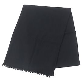 Gucci Wool Silk GG Pattern Large Shawl Black