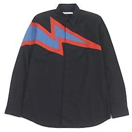 Givenchy-Givenchy Thunder Long Sleeve Shirt Black-Black