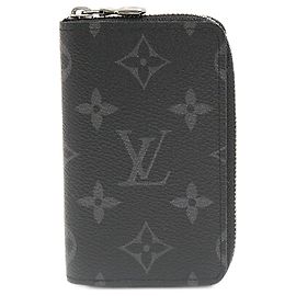 Louis Vuitton Monogram Eclipse Zippy Coin Purse M81662 Black