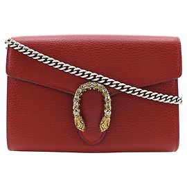 Gucci Dionysus Shoulder Bag Chain Wallet Red