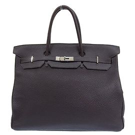 Hermès Hermes Birkin 40 Handbag Dark Brown Brown