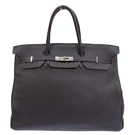 Hermès-Hermes Birkin 40 Handbag Dark Brown-Brown