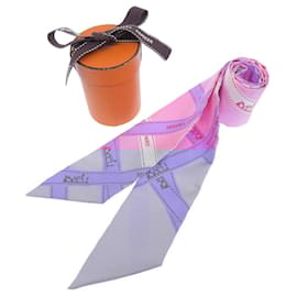 Hermès-Hermes Silk Twilly Scarf Pink-Pink